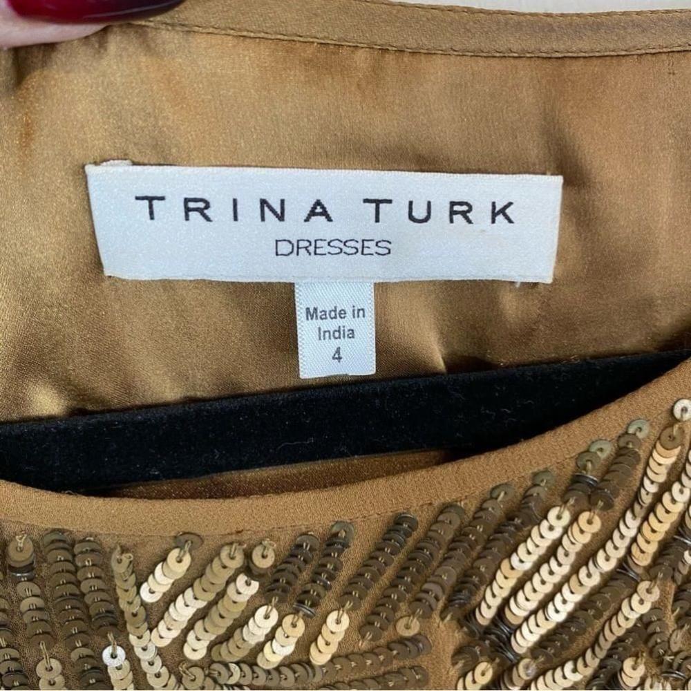 Trina Turk - Aura - Gold Sequin Sheath Dress - 4 - India - Picture 6 of 8